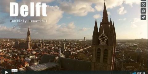 Videodroni. Nord romantico, la citta di Delft (Olanda) vista dal drone