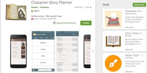 App4Italy. La recensione del giorno, Character Story Planner