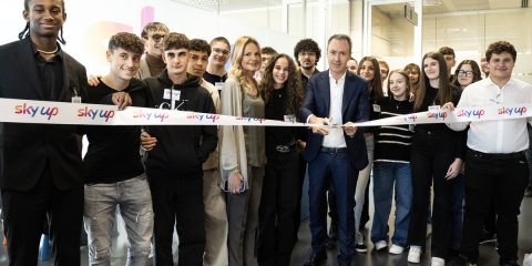 Sky Up Academy Studios, Andrea Duilio e Sarah Varetto di Sky Italia inaugurano i nuovi spazi