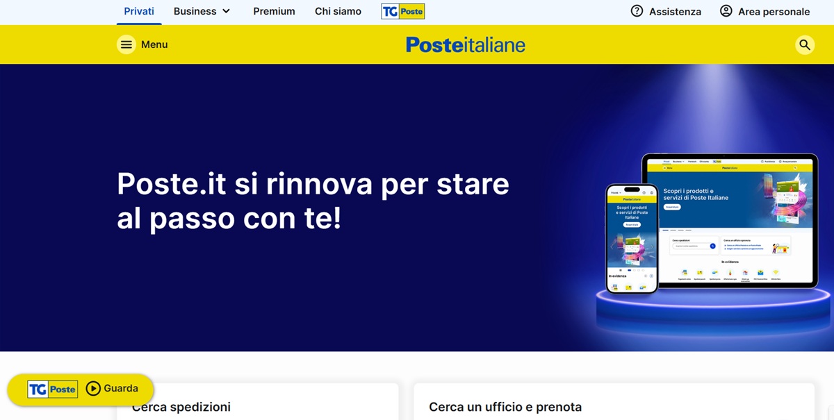 Poste Italiane rinnova il look del suo sito web poste.it (video)